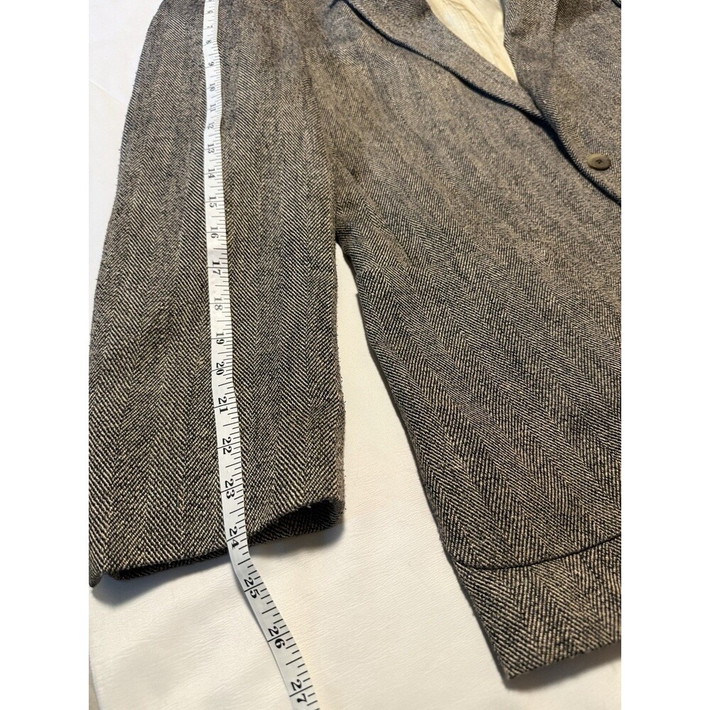 Vintage Givenchy Monsieur Wool Herringbone Blazer Mens 40R USA Tweed Jacket - Picture 8 of 11